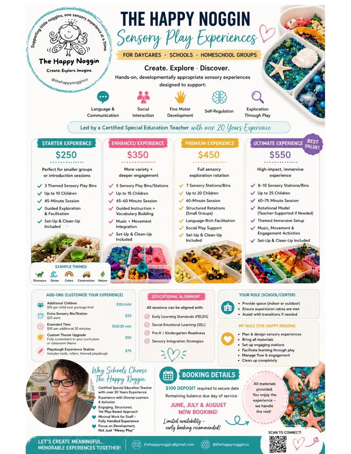 Sensory Play Experience (Daycare's, Schools, and Homeschool Programs)